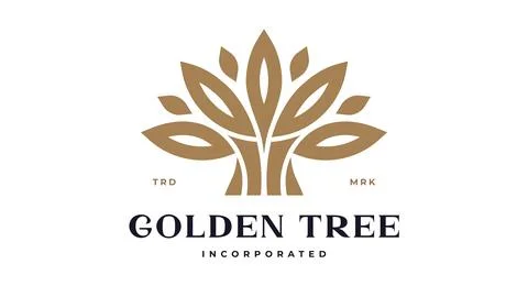 Tree Label, Sign, Logo Oak, Olive Eco Brand Stock Illustration
