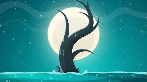 Tree landscape - cartoon animation. Stock Footage 81732718
