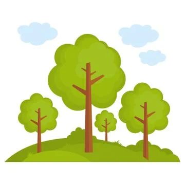 Tree Landscape Forest vector illustration Stock Illustration