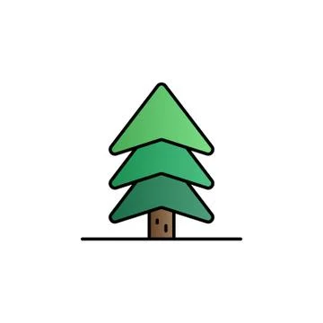 Tree, larch color gradient vector icon Stock Illustration