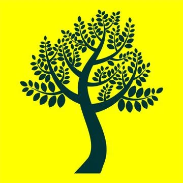 Tree Laser cutting vector panel Stock Illustration