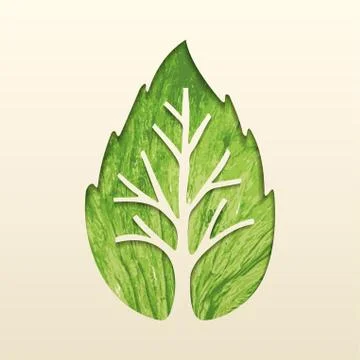 Tree leaf concept design for environment help Stock Illustration