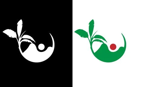 Tree-leaf-Dining-Restaurant-logo Illustrazione stock