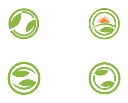Tree Leaf  green Vector icon Illustration design template Illustrazione stock