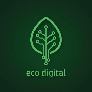 Tree leaf icon in digital style Stock Illustration