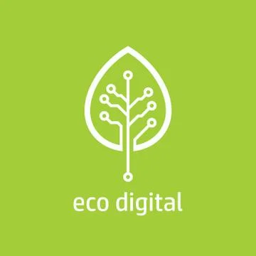 Tree leaf icon in digital style Stock Illustration