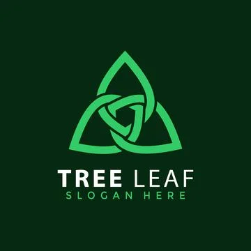 Tree Leaf Line Art Style logo Design vector illustration Illustrazione stock
