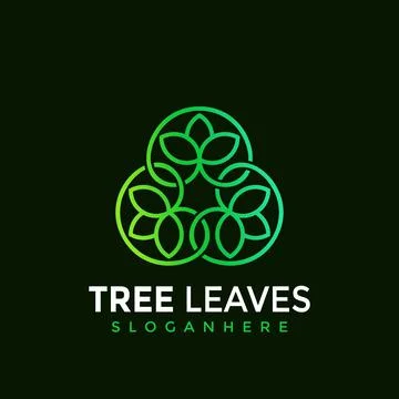 Tree Leaf Plant Modern Logo Design Vector Illustration Illustrazione stock