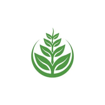 Tree leaf vector and green logo design friendly concept Illustrazione stock