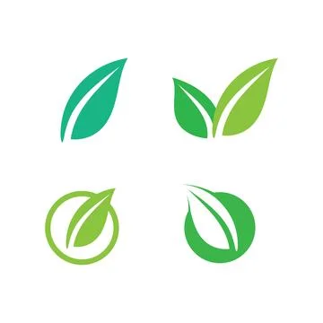 Tree leaf vector and green logo design friendly concept Illustrazione stock