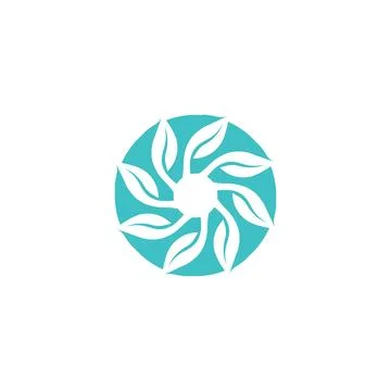 Tree leaf vector and green logo design friendly concept Illustrazione stock