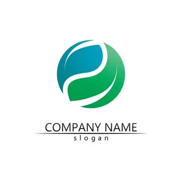 Tree leaf vector and green logo design friendly concept Illustrazione stock