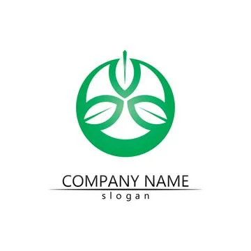 Tree leaf vector and green logo design friendly concept Stock Illustration