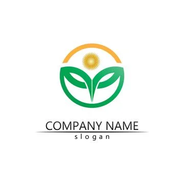 Tree leaf vector and green logo design friendly concept 스톡 일러스트