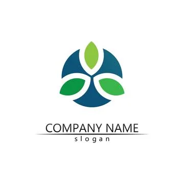 Tree leaf vector and green logo design friendly concept Stock Illustration
