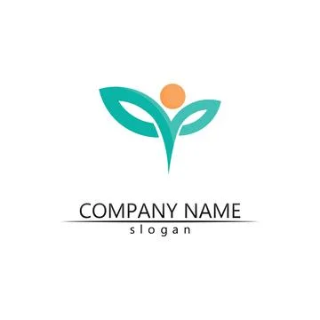 Tree leaf vector and green logo design friendly concept Stock Illustration