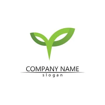 Tree leaf vector and green logo design friendly concept Stock Illustration