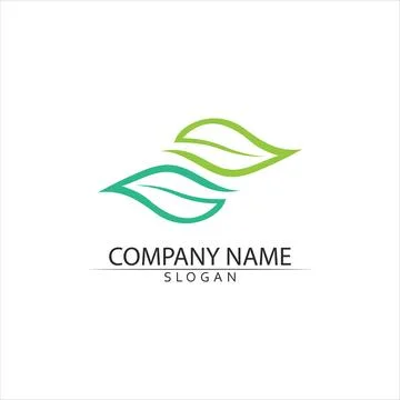 Tree leaf vector and green logo design friendly concept Illustrazione stock