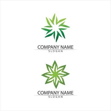 Tree leaf vector and green logo design friendly concept 스톡 일러스트