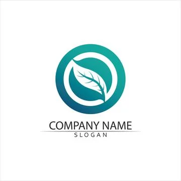 Tree leaf vector and green logo design friendly concept Stock Illustration