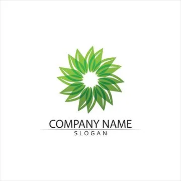 Tree leaf vector and green logo design friendly concept 스톡 일러스트