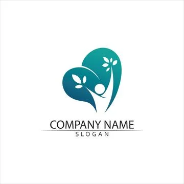 Tree leaf vector and green logo design friendly concept Stock Illustration