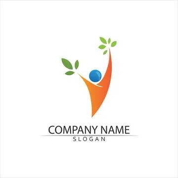 Tree leaf vector and green logo design friendly concept Stock Illustration
