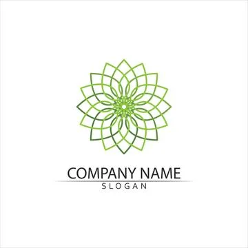 Tree leaf vector and green logo design friendly concept Illustrazione stock