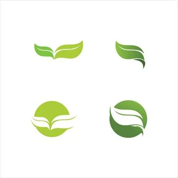 Tree leaf vector and green logo design friendly concept Illustrazione stock