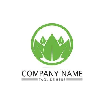 Tree leaf vector and green logo design friendly concept Stock Illustration