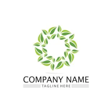 Tree leaf vector and green logo design friendly concept Stock Illustration