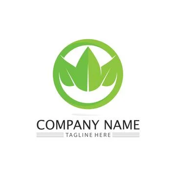 Tree leaf vector and green logo design friendly concept Stock Illustration