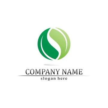 Tree leaf vector and green logo design friendly concept 스톡 일러스트