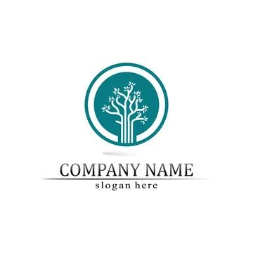 Tree leaf vector and green logo design friendly concept Stock Illustration