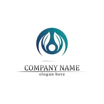 Tree leaf vector and green logo design friendly concept Illustrazione stock