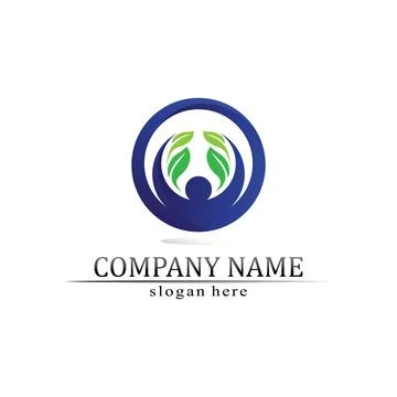 Tree leaf vector and green logo design friendly concept Stock Illustration