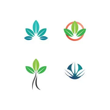 Tree leaf vector and green logo design friendly concept 스톡 일러스트