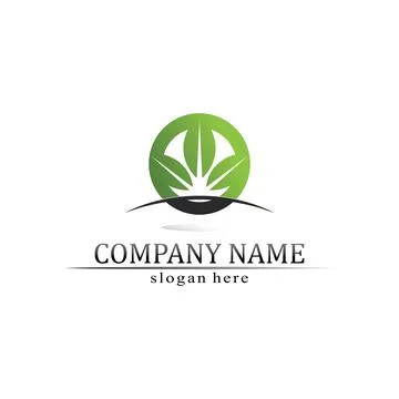 Tree leaf vector and green logo design friendly concept Illustrazione stock