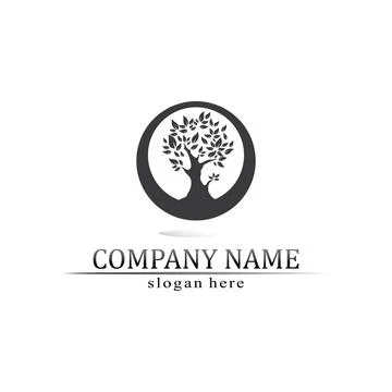 Tree leaf vector and green logo design friendly concept 스톡 일러스트