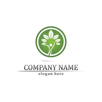 Tree leaf vector and green logo design friendly concept Stock Illustration