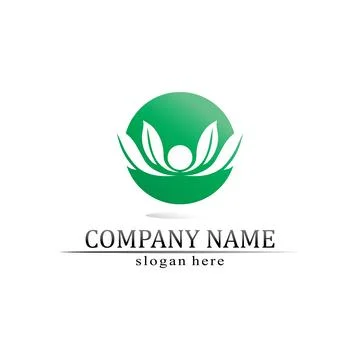 Tree leaf vector and green logo design friendly concept Stock Illustration