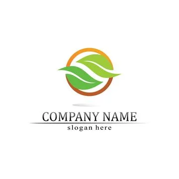 Tree leaf vector and green logo design friendly concept Stock Illustration