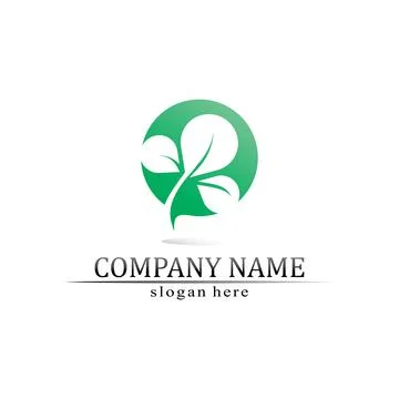 Tree leaf vector and green logo design friendly concept Stock Illustration