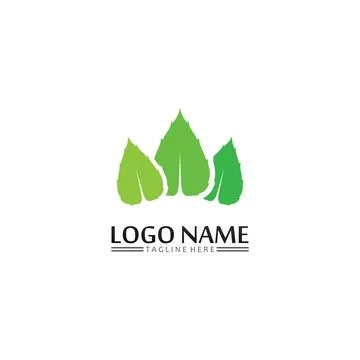 Tree leaf vector and green logo design friendly concept Stock Illustration