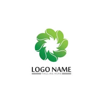 Tree leaf vector and green logo design friendly concept Stock Illustration