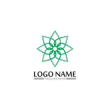 Tree leaf vector and green logo design friendly concept Illustrazione stock