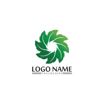 Tree leaf vector and green logo design friendly concept 스톡 일러스트