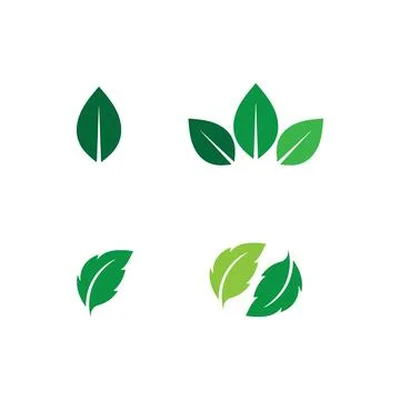 Tree leaf vector and green logo design friendly concept Illustrazione stock