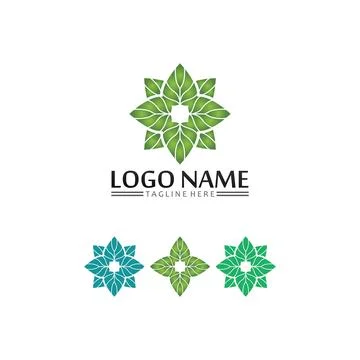 Tree leaf vector and green logo design friendly concept Stock Illustration