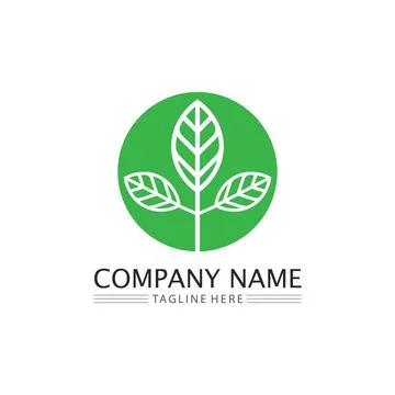 Tree leaf vector and green logo design friendly concept Illustrazione stock